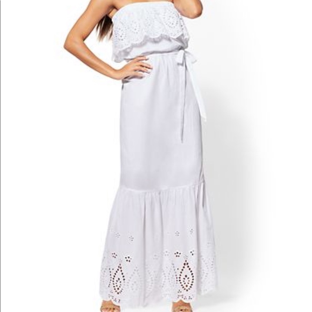 NY&co long white dress